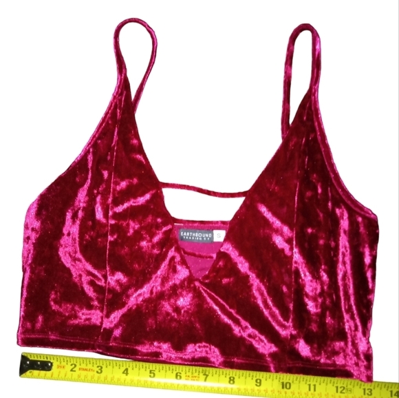EARTHBOUND TRADING Co. burgundy crop top/bralette - Picture 3 of 4